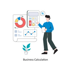 Business Calculation flat style design vector illustration. stock illustration