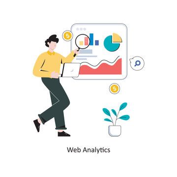 Web Analytics flat style design vector illustration. stock illustration