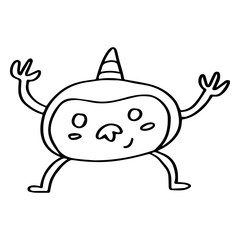 Cute monster hand drawn illustration 