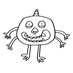 Cute monster hand drawn illustration 