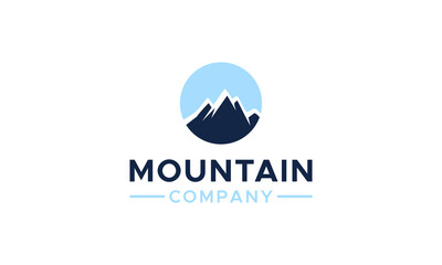 Mountain Logo design on simple circle.