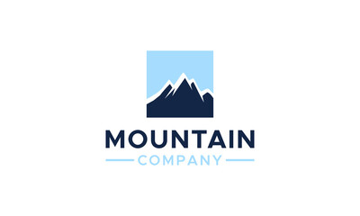Mountain Logo Design on a simple square.