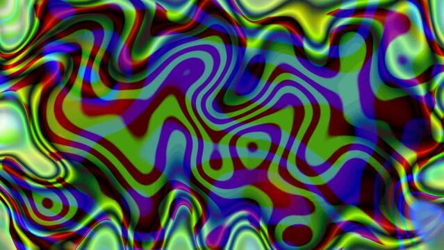 abstract rainbow animated background with waves lines flow motion texture psychedelic background 