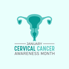 Cervical cancer awareness month is observed every year in january. January is cervical cancer awareness month. Vector template for banner, greeting card, poster with background. Vector illustration.