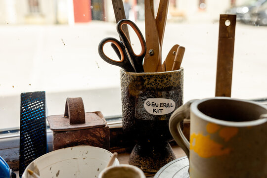 Ceramics & Pottery Studio Tool Kit on Bench