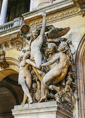 Closeup of isolated stone sculpture 