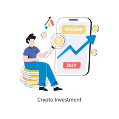 Crypto Investment flat style design vector illustration. stock illustration