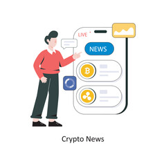 Obraz na płótnie Canvas Crypto News flat style design vector illustration. stock illustration