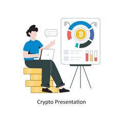 Crypto Presentation flat style design vector illustration. stock illustration