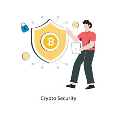Crypto Security flat style design vector illustration. stock illustration