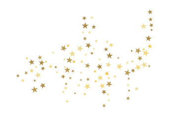 Naklejka na ściany i meble Star confetti. Gold casual confetti background. Bright design pattern.