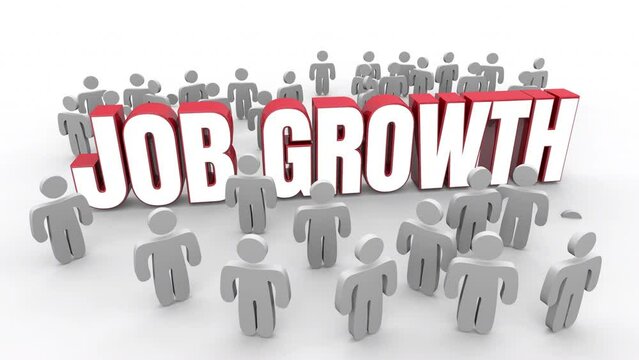 Job Growth New Employee Positions Created Employment Increase Rise 3d Animation