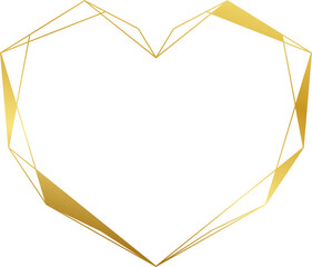 Gold Heart Geometric Frame 