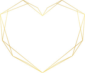 Gold Heart Geometric Frame 