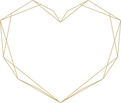 Gold Heart Geometric Frame 