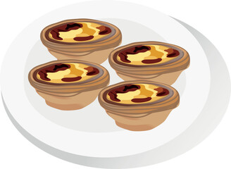 Traditional portuguese custard tart - pasteis nata