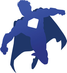 flying male superhero with cape vector illustration © Gerren