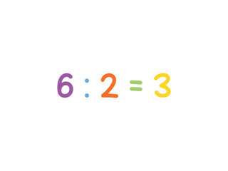 divided mathematics for children vector template