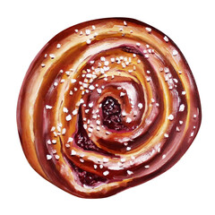 bun with jam painting