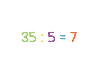 divided mathematics for children vector template