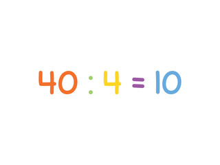 divided mathematics for children vector template