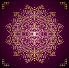 Luxury Ornamental Floral  Mandala Background Design With Golden Mandala