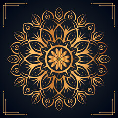 Luxury Ornamental Floral  Mandala Background Design With Golden Mandala