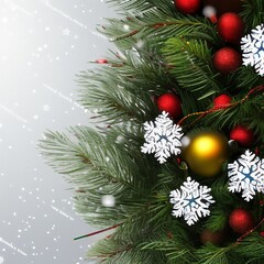 Fototapeta na wymiar Christmas tree with snow flake. Christmas and New Year holiday.png