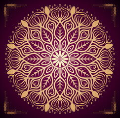 Luxury Ornamental Floral  Mandala Background Design With Golden Mandala