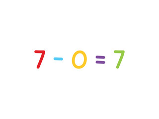 subtraction mathematics for children vector template