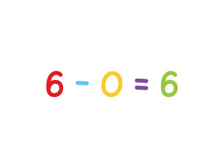subtraction mathematics for children vector template