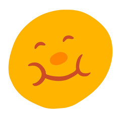 Cute sun character in cartoon