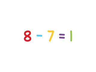 subtraction mathematics for children vector template