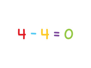subtraction mathematics for children vector template