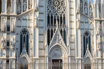 Closeup of the Sacred Heart of the Suffrage church, a catholic church in the center of Rome, Italy,...