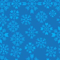 Seamless pattern from snowflakes in isolate on a white background. New Year's Patern. Vector ilyustration.
