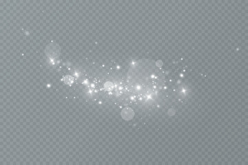 Light effect with glitter particles.Christmas dust.White sparks shine with special light.