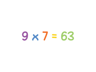 multiplication mathematics for children vector template