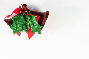 Holiday Greeting Card with Red and Green Christmas Ornament