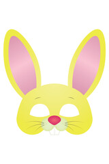 Animal character colorful mask for kids. Rabbit mask.