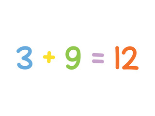 addition mathematics for children vector template