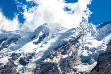 Fototapeta na wymiar Mt. Api Base Camp Trek in the Himalaya Mountains of Nepal in Darchula