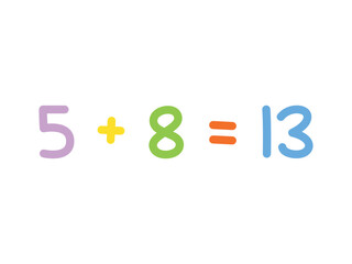 addition mathematics for children vector template