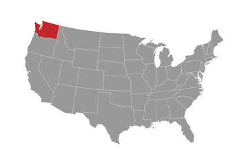 Fototapeta na wymiar Washington state map. Vector illustration.