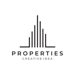 Logo design of modern and elegant luxury apartment buildings, houses, hotels and buildings isolated background.Logo for business,architecture, construction and building.