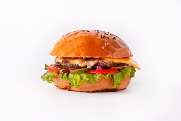 Burger on a white background