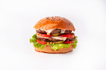 Burger on a white background