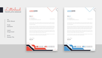 Corporate company letterhead design template