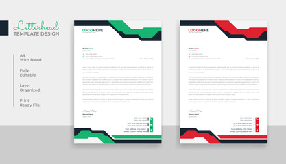 Creative colorful business letterhead template design
