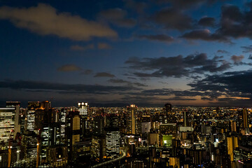 Japanese tourist destinations in 2022 Night view of Osaka